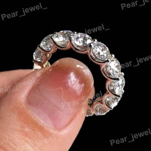 925 Sterling Silver Iced Out Moissanite Eternity Band