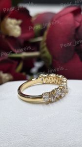 925 Sterling Silver Pear Cut Moissanite Eternity Wedding Band