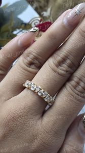 925 Sterling Silver Pear Cut Moissanite Eternity Wedding Band
