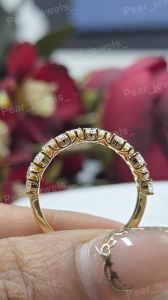 925 Sterling Silver Pear Cut Moissanite Eternity Wedding Band