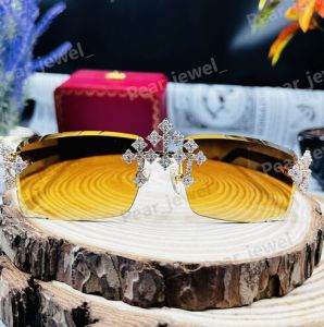 925 Sterling Silver VVS Moissanite Cross Luxury Sunglasses