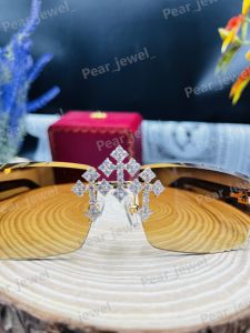 925 Sterling Silver VVS Moissanite Cross Luxury Sunglasses