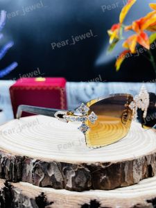 925 Sterling Silver VVS Moissanite Cross Luxury Sunglasses