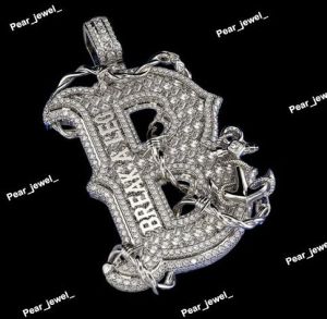 925 Sterling Silver VVS Moissanite Custom Letter Pendant