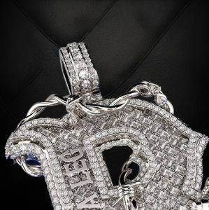 925 Sterling Silver VVS Moissanite Custom Letter Pendant