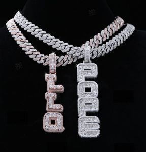 925 Sterling Silver VVS Moissanite Custom Vertical Name Pendant