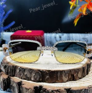 925 Sterling Silver VVS Moissanite Pear Cut Luxury Sunglasses