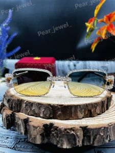925 Sterling Silver VVS Moissanite Pear Cut Luxury Sunglasses