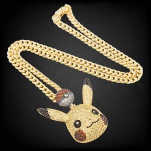 925 Sterling Silver VVS Moissanite Pokemon Pikachu Character Pendant