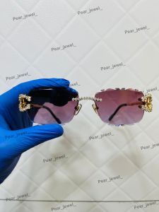 925 Sterling Silver VVS Moissanite Rimless Iced Out Luxury Sunglasses
