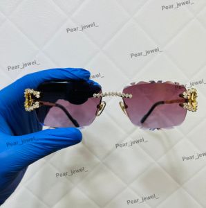 925 Sterling Silver VVS Moissanite Rimless Iced Out Luxury Sunglasses