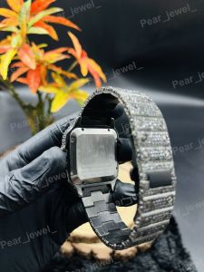Black VVS Moissanite Diamond Hip Hop Bling Wrist Watch