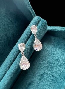 Celestial Pear Drop VVS Moissanite 925 Silver Dangle Earrings