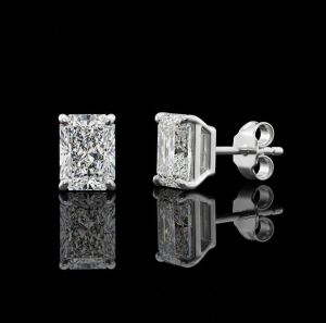 Classic Radiant VVS Moissanite 925 Silver Stud Earrings