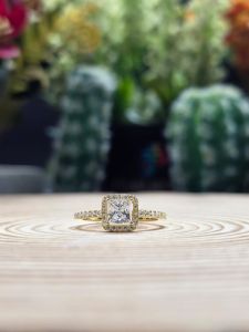 Classy 925 Silver Princess Cut VVS Moissanite Engagement Ring