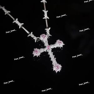 Cross Design 925 Sterling Silver VVS Moissanite Diamond Pendant