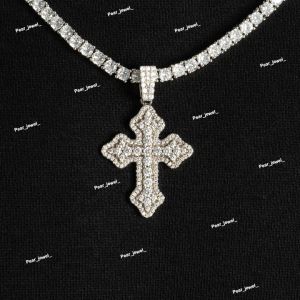 Cross Design 925 Sterling Silver VVS Moissanite Hip Hop Pendant