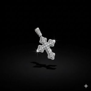 Cross Design 925 Sterling Silver VVS Moissanite Hip Hop Pendant