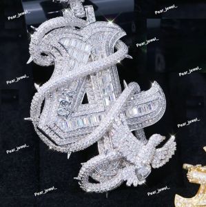 Custom 925 Sterling Silver VVS Moissanite Letter Name Pendant