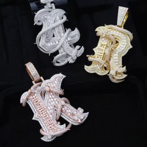 Custom 925 Sterling Silver VVS Moissanite Letter Name Pendant