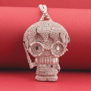 Custom Hip Hop Silver VVS Moissanite Cartoon Charm Pendant