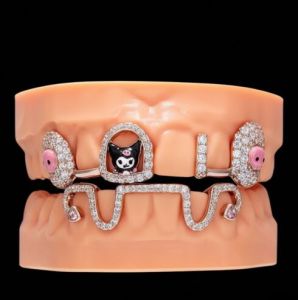 Custom Multicolor VVS Moissanite 925 Silver Designer Grillz