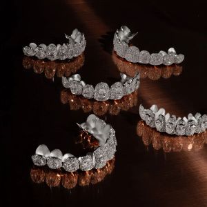 Elite Custom Hip Hop VVS Moissanite 925 Silver Grillz