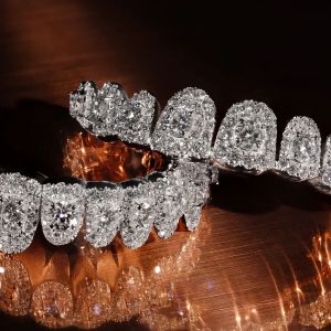 Elite Custom Hip Hop VVS Moissanite 925 Silver Grillz