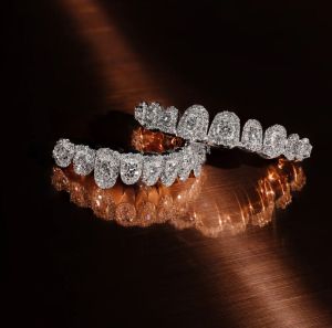 Elite Custom Hip Hop VVS Moissanite 925 Silver Grillz