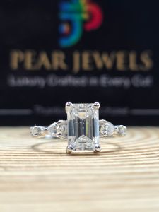 Emerald Cut Lab Grown Diamond 14K Gold Engagement Ring