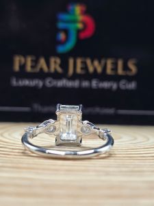 Emerald Cut Lab Grown Diamond 14K Gold Engagement Ring