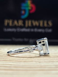 Emerald Cut Lab Grown Diamond 14K Gold Engagement Ring