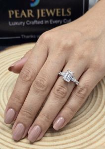 Emerald Cut Lab Grown Diamond 14K Gold Engagement Ring