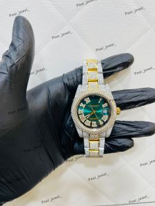 Emerald Dial Iced Luxury Automatic Wrist Watch
