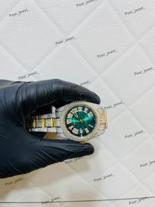 Emerald Dial Iced Luxury Automatic Wrist Watch