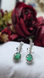 Emerald Grace VVS Moissanite 925 Silver Dangle Earrings