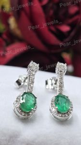 Emerald Grace VVS Moissanite 925 Silver Dangle Earrings