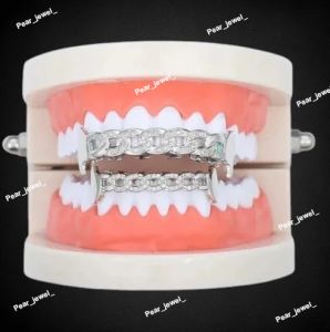 Hip Hop Cuban Chain VVS Moissanite 925 Silver Grillz