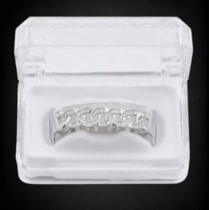 Hip Hop Cuban Chain VVS Moissanite 925 Silver Grillz