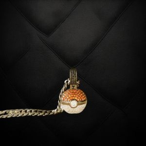 Hip Hop Silver VVS Moissanite Poke Ball Pendant