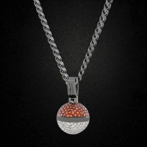 Hip Hop Silver VVS Moissanite Poke Ball Pendant