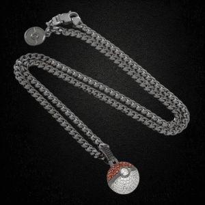 Hip Hop Silver VVS Moissanite Poke Ball Pendant