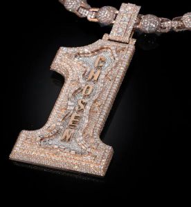 Iced Custom Number 925 Sterling Silver VVS Moissanite Diamond Pendant