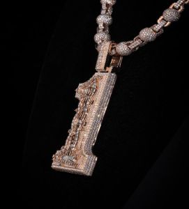 Iced Custom Number 925 Sterling Silver VVS Moissanite Diamond Pendant