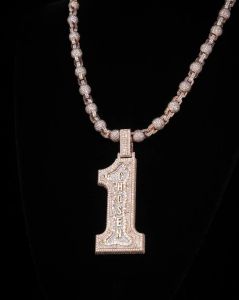 Iced Custom Number 925 Sterling Silver VVS Moissanite Diamond Pendant