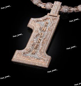 Iced Custom Number 925 Sterling Silver VVS Moissanite Diamond Pendant