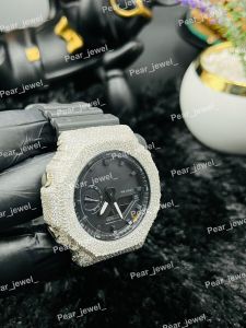 Iced Out 925 Silver Black Dial Hip Hop Statement Watch