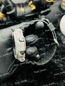 Iced Out 925 Silver Black Dial Hip Hop Statement Watch