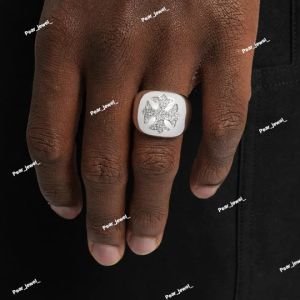 Iced Out 925 Silver Cross VVS Moissanite Diamond Ring