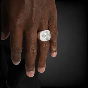 Iced Out 925 Silver Cross VVS Moissanite Diamond Ring